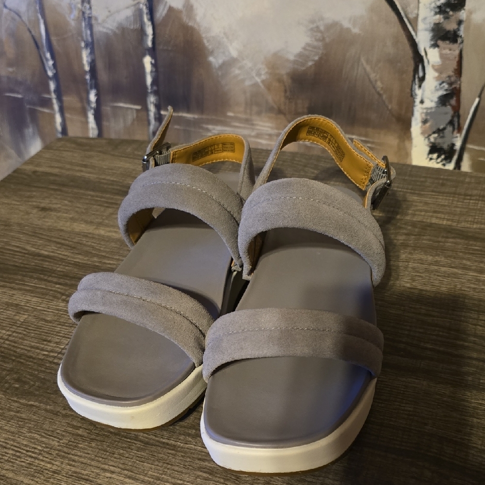 Gray Ugg Suede Strap Sandals #1